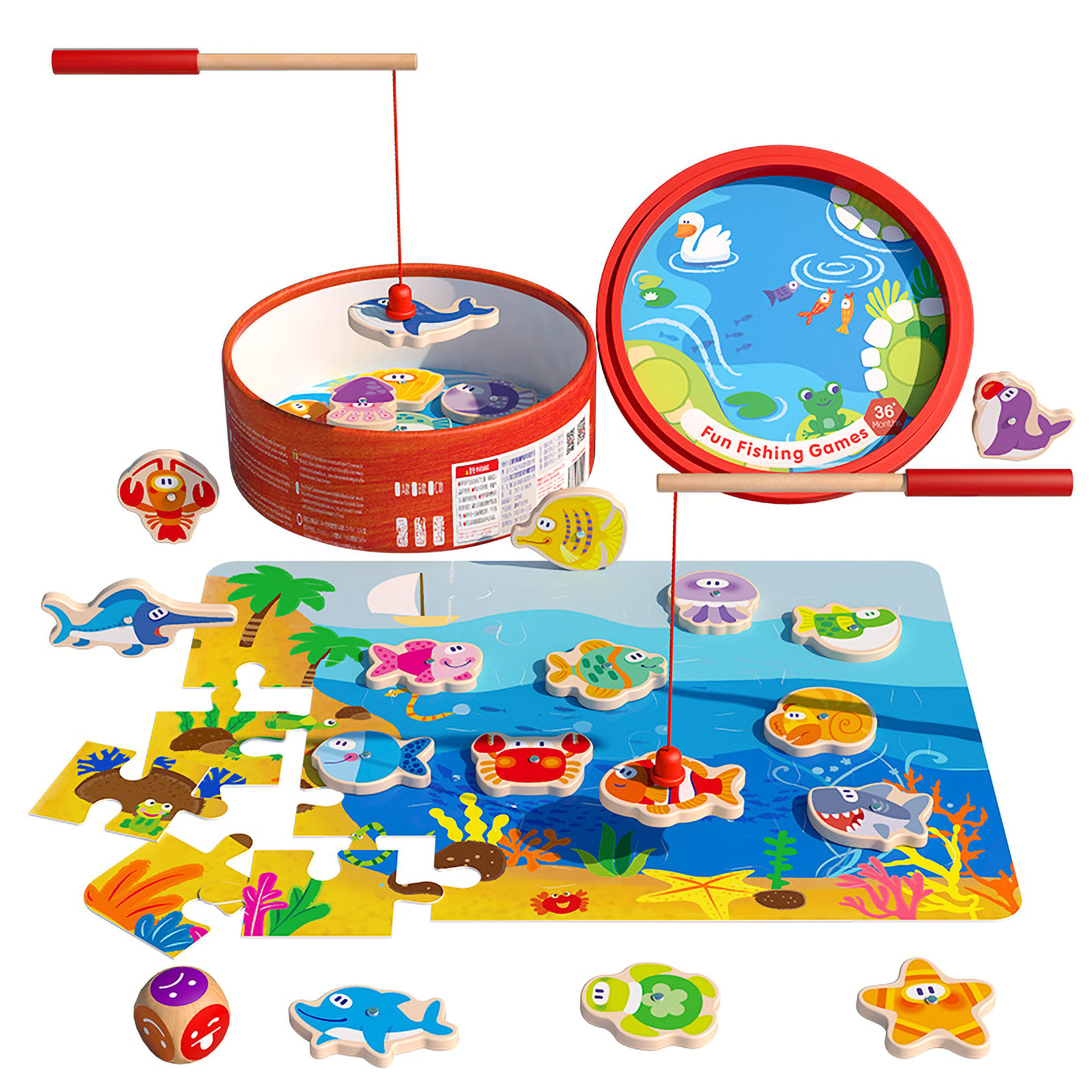 Magnetic Wooden Fishing Game Toy – Enkindle Joy
