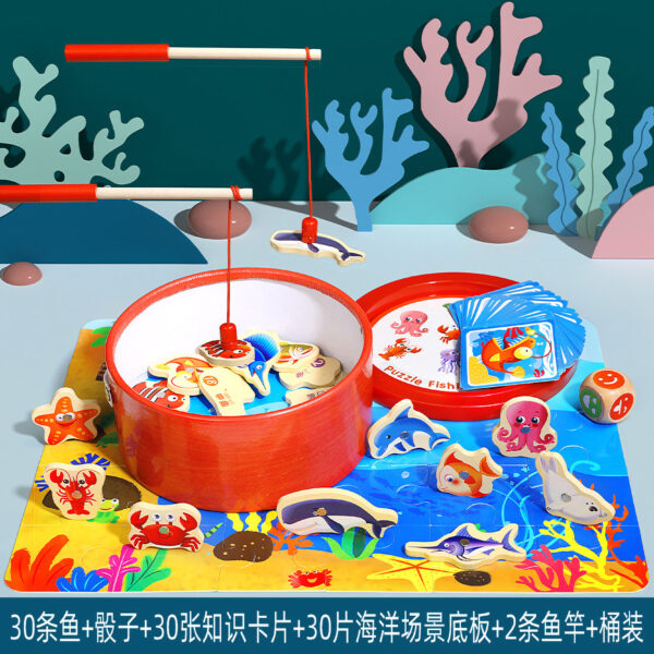 Magnetic Wooden Fishing Game Toy